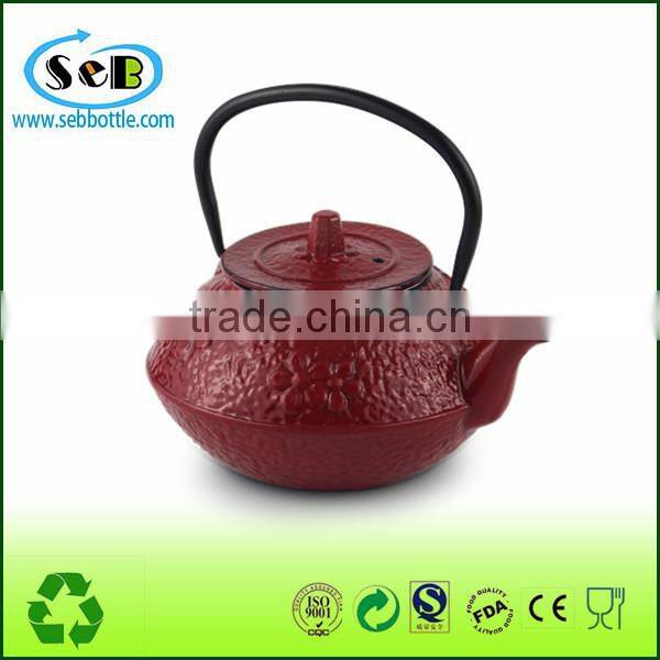 Eco-friendly Cast Iron teapot with OEM Color/LFGB passed