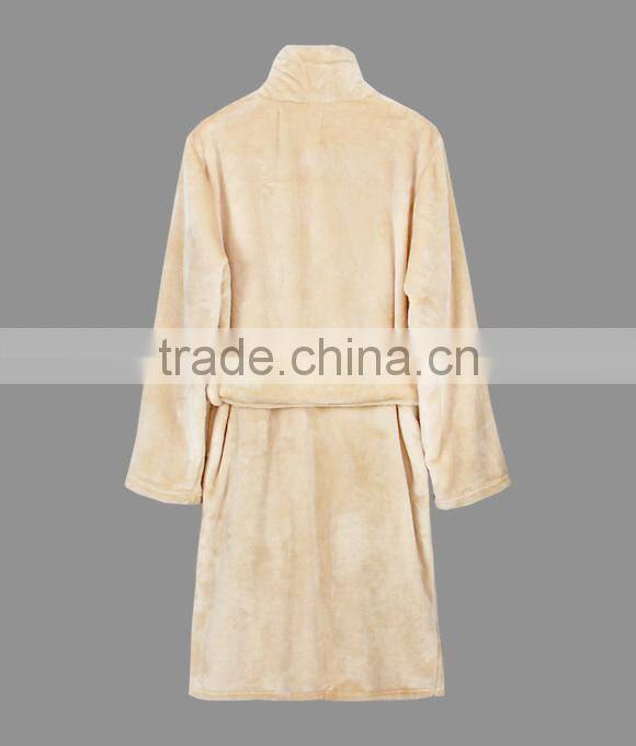 Microfiber Plush Fleece Bathrobe for Men and Women