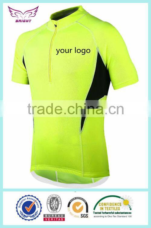 100% polyester cycling short sleeve shorts downhill jersey half-zipper cycling shorts