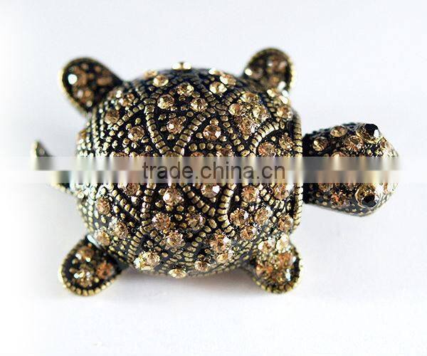 Lead&Nickel Compliant/Pink Rhinestone/Stud Turtle/Soild Metal/Costume Brooches