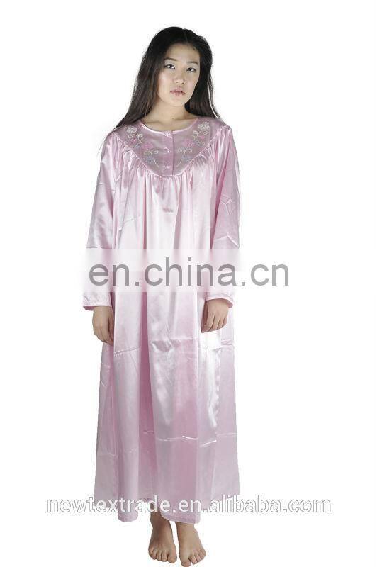 Spring/Summer pink long WOMEN bathrobe/ dress/ sleepwear