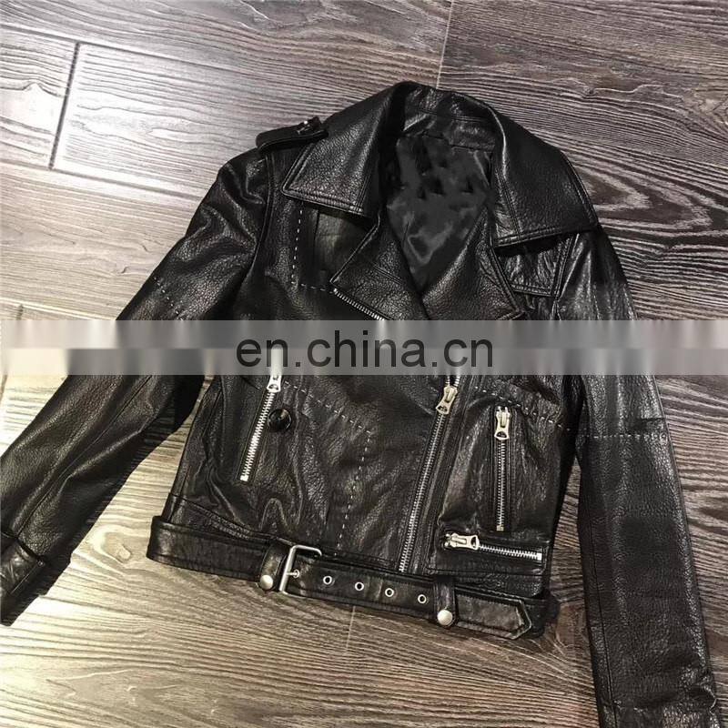 Italian Soft Jacket Genuine Lambskin Leather Slim Leather Jacket Woman Color
