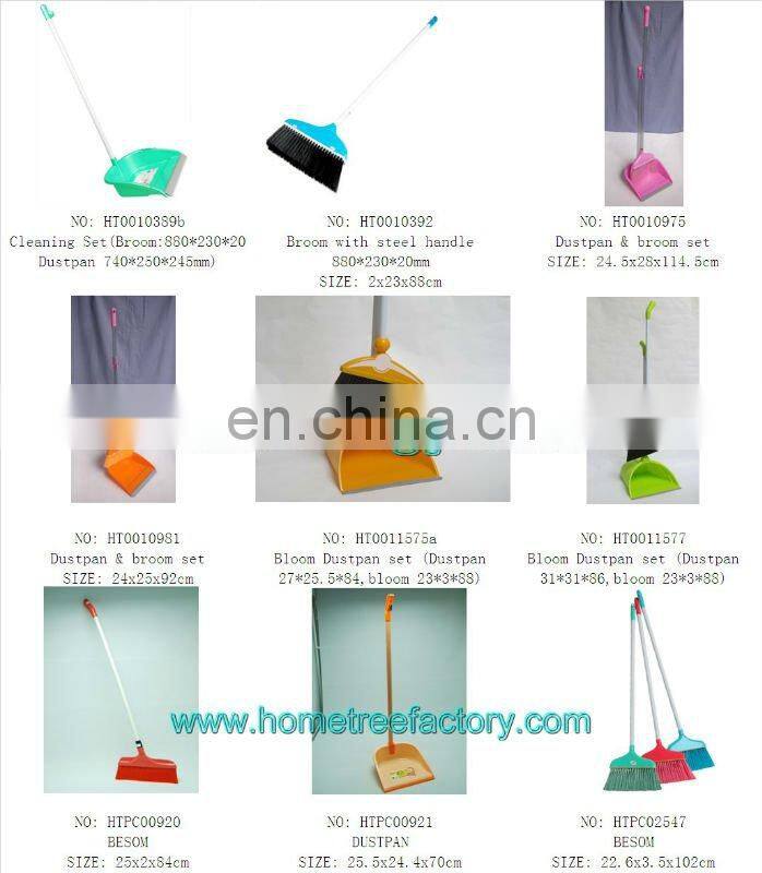 2013 new plastic retractable broom assembled foldable dustpan set