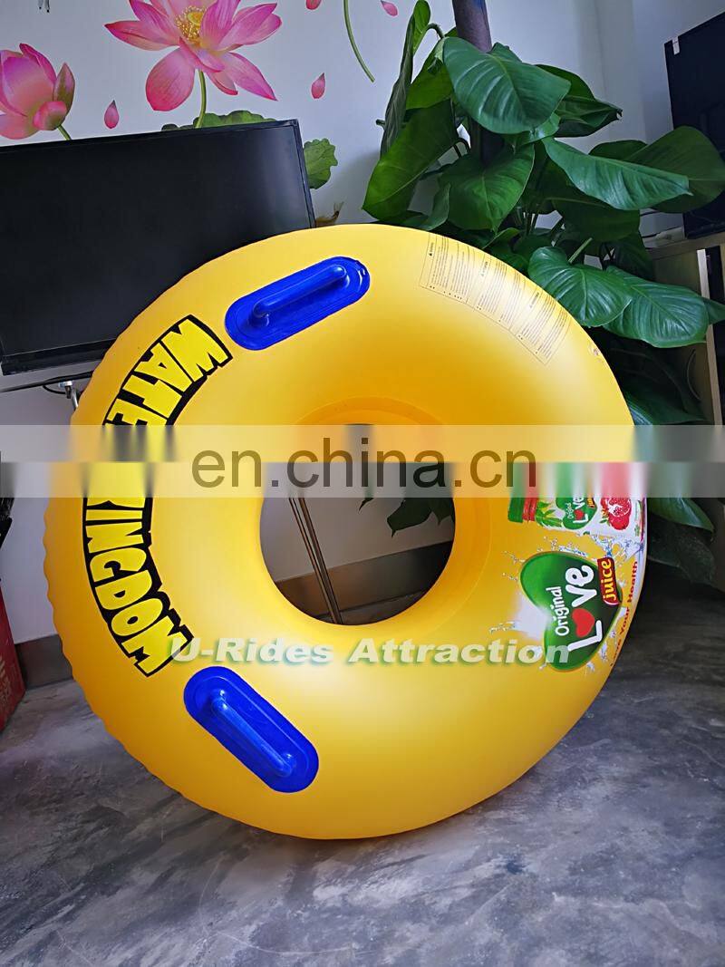 42 inch PVC Yellow color Inflatable Swimming Ring water park tube for water park slide use