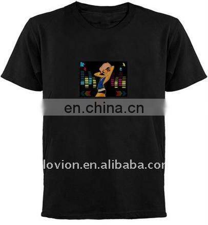HOT led flashing t-shirt china led t-shirt el ladies t-shirt