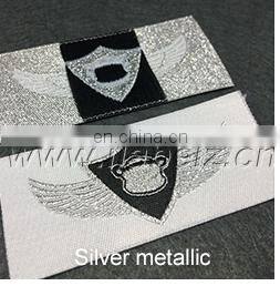 clothing label maker garment labels Silver metallic woven label