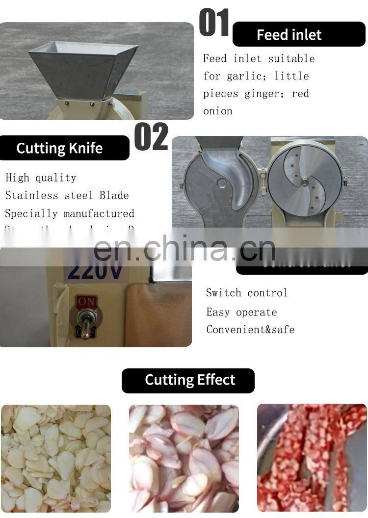 Stainless steel electric small oinon shallot garlic slicing machine