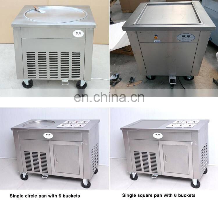 Thailand Square Pan Round Circle Pan Ice Cream Roll Machine Ice Cream Roll Making Machine