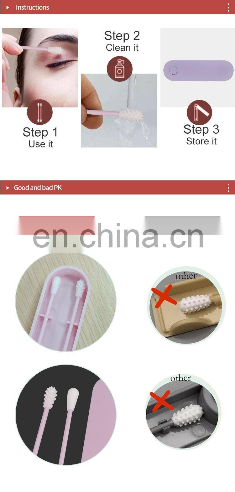Reusable Double Sided Cotton Swab Bud Stick Ear Pick Makeup Cleaning Tool Eco-friendly Makeup tool