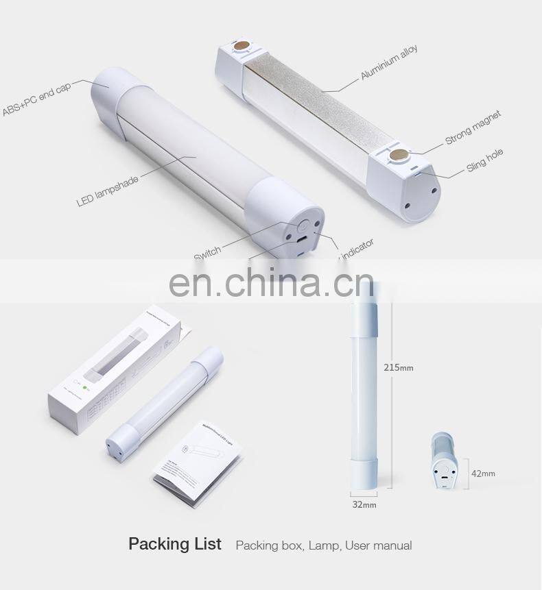 portable outdoor waterproof rechargeable emergency Light tube Multifunction LED Camping Light