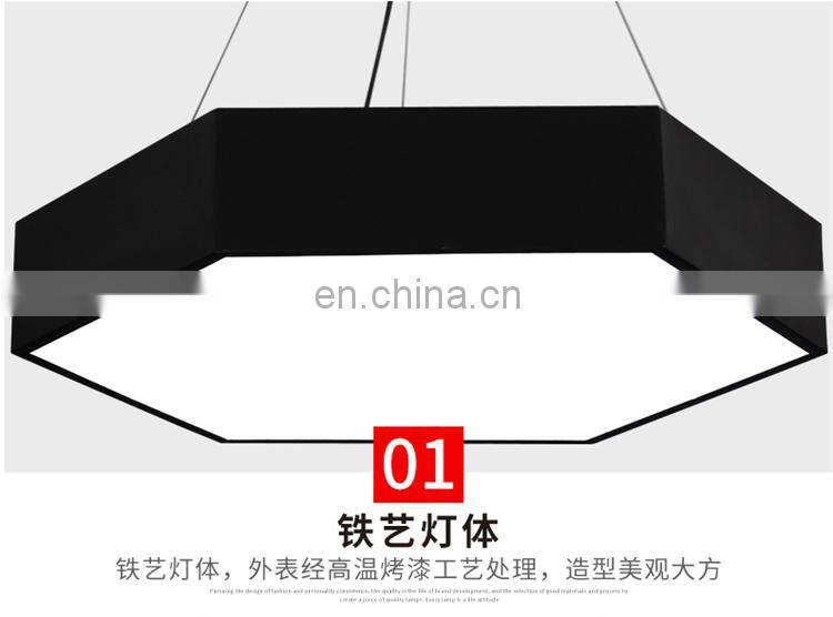Creative personality hexagonal shape chandelier led honeycomb combination stitching office