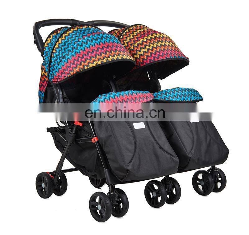 factory OEM aluminum alloy frame 12 wheels twins baby stroller