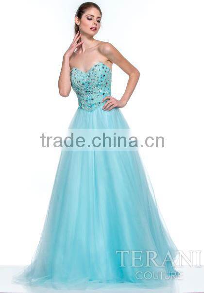 2015 Spring A-line Beading Sweetheart Floor Length Evening Dress