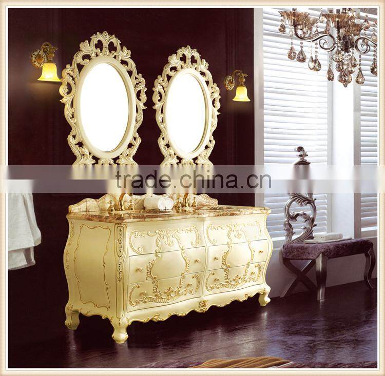 White color wood bathroom cabinet
