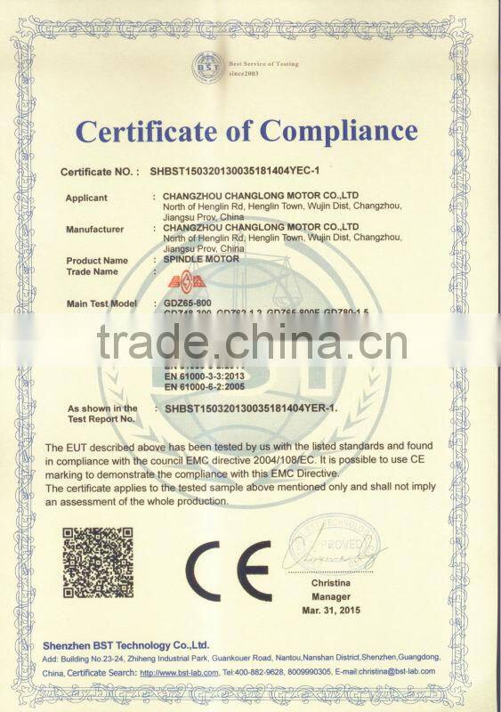 Changsheng sealing side spindle 700/750w air cooled(GDZ70*62-700w/750w )