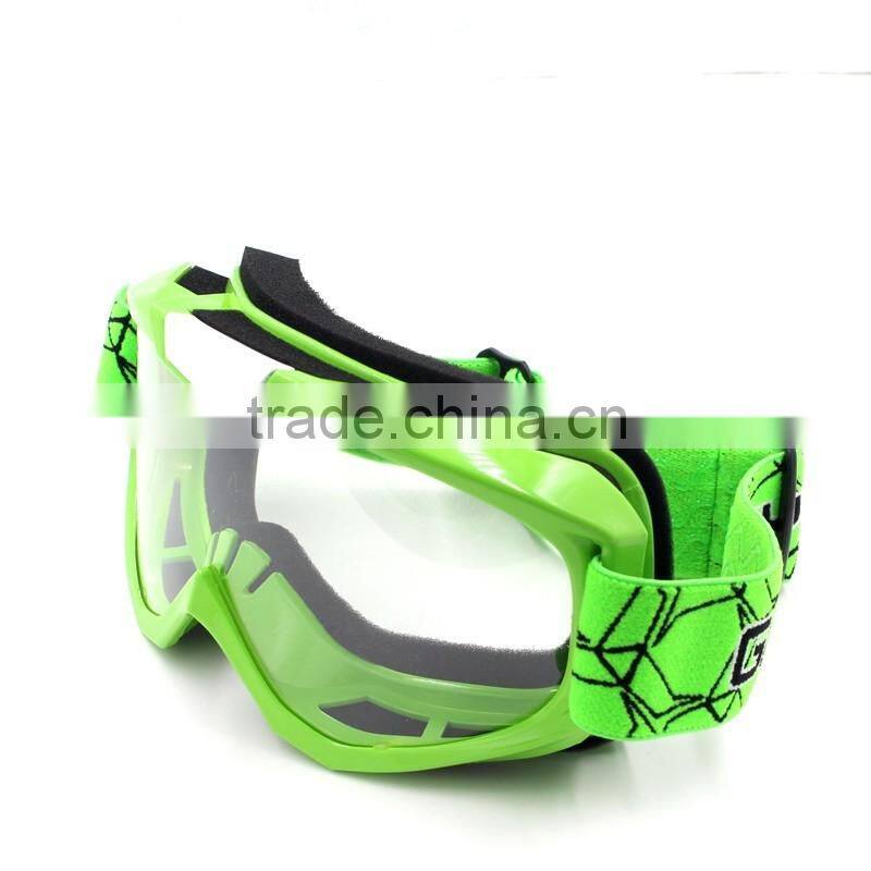 New 2016 fashionable green frame safety racing motocross goggles