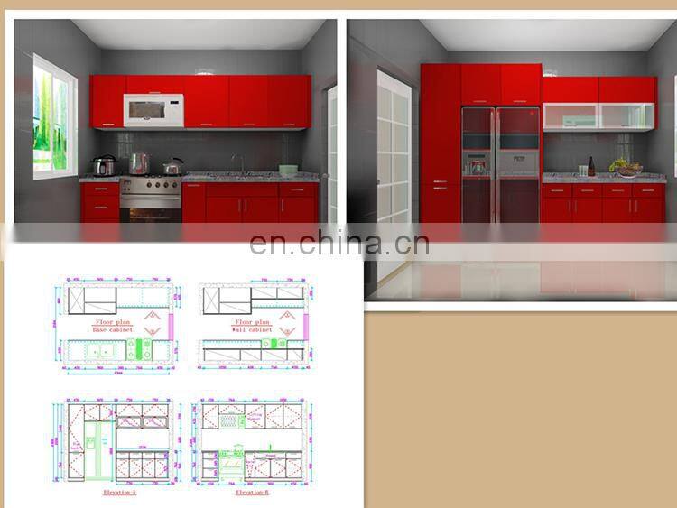 Kitchen furniture plastic PVC laminate kitchen cabinet