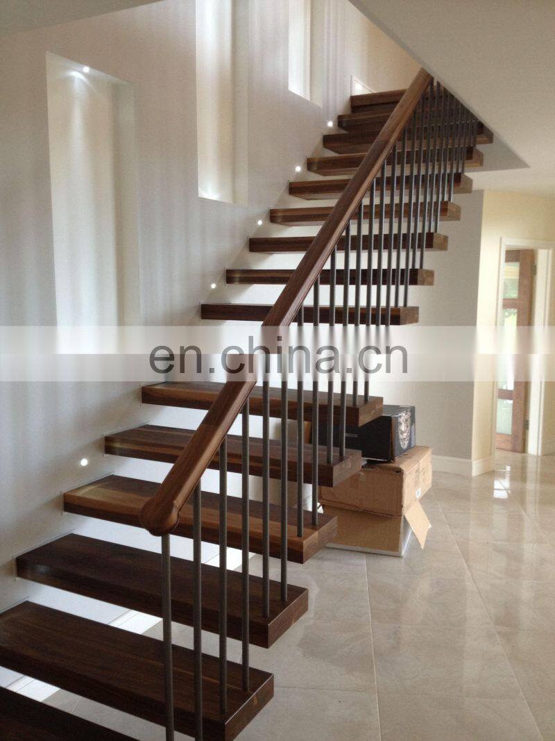 Invisible Wall Side Stringer Stairs Indoor Wood Staircase Design Diy Floating Stairs