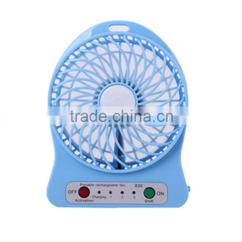 3 Speeds Portable Mini USB Fan with LED Light