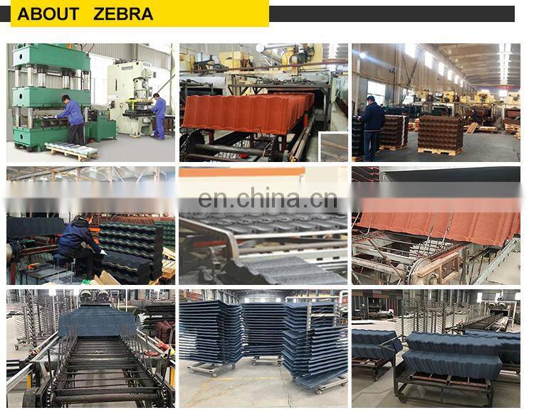 Roofing tiles chip stone coated metal roof tile rooftop stone coated roofing tile