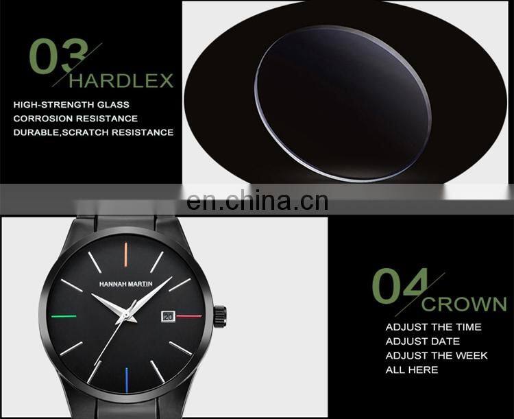 HANNAH MARTIN HM-17552 Men Business Original Brands Watches Stainless Steel Simple Charm Man Brand Watch Custom Logo