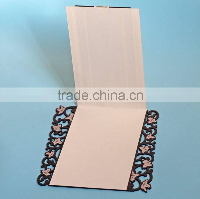 High Quality Fancy Luxury Laser Engrave Wedding Invitation Cards