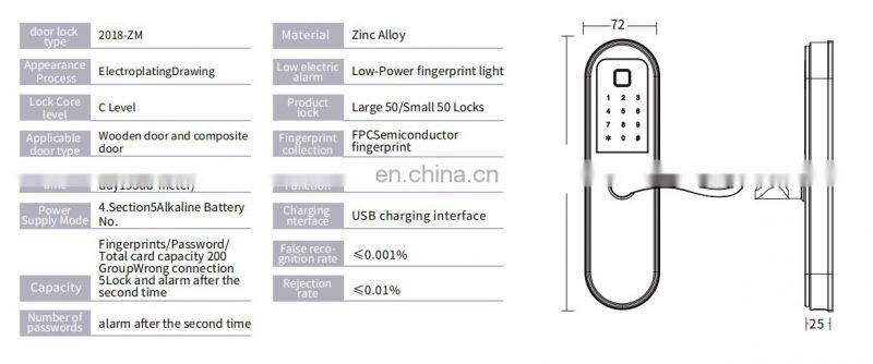 Apartment Zinc Alloy Password Fingerprint Security Smart Lock