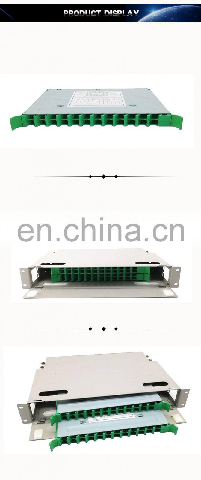 FTTH 1U 2U 4U 19'' 24 48 ports Metal Fiber Optic Terminal Box enclosure ODF