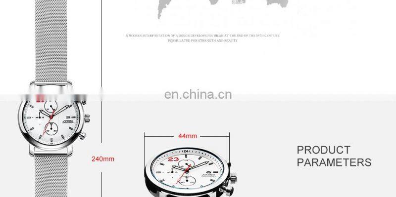 SINOBI mens watch water proof Custom Logo Quartz branded watch for men Multifunctional montre luxe