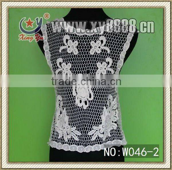 Factory Product Unique Embroidery Mesh Lace Vest W046