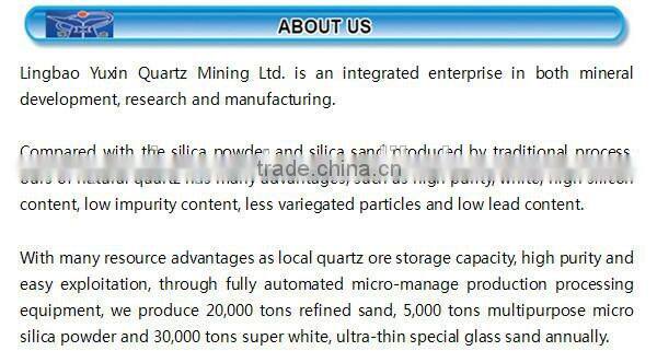 white 325 mesh reactor silica powder