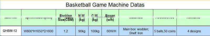 QH kid's mini basketball machine
