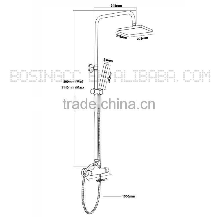High Fashion Double Function In Wall Mounted Chrome Shower Water Mixer