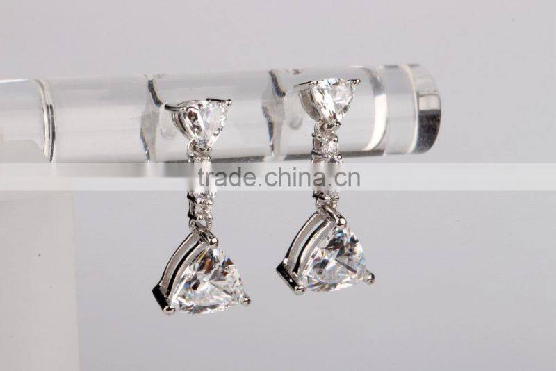 Dignity silver earring design diamond drop shape earring 2015