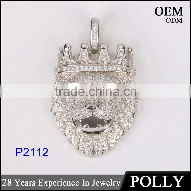 China jewelry manufacturer suply lion heand pendant animal jewelry