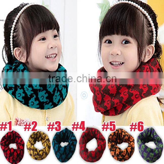 Winter Knitted Leopard Baby Circle Scarf