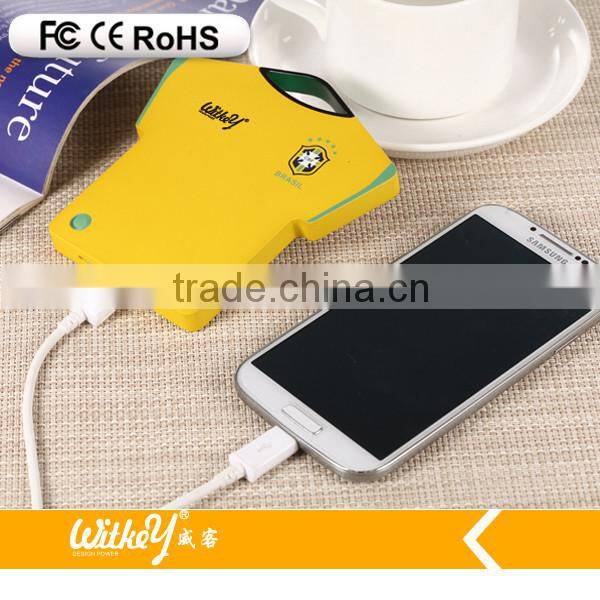 2016 new products football Tshirt shape power bank