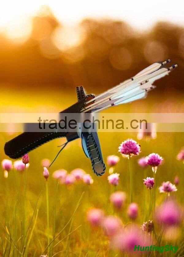 Traditional Archery Cowhide Leather Arrow Quiver For Archery Shooting