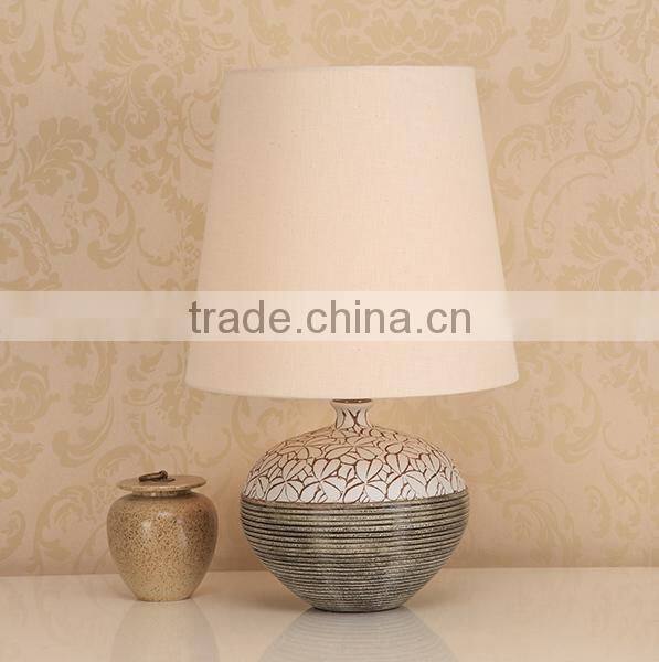 antique Chinese pottery table desk lamp