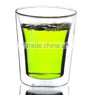 Handmade process cheap heat-resistant double wall glass tea cup