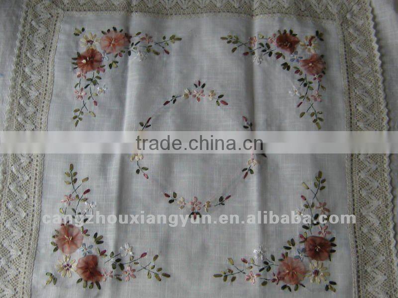 floral lace print linen embroidery rectangle tablecloth