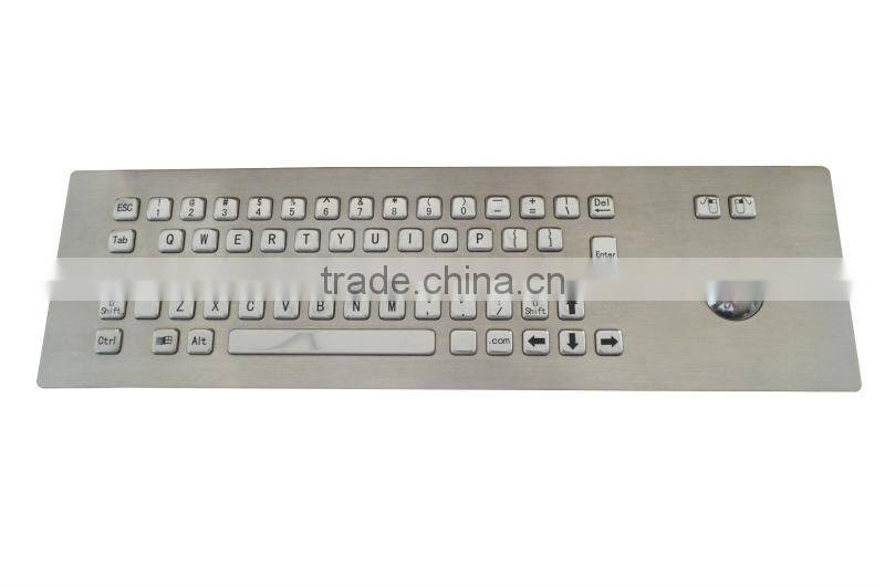 HOT SELL ! good quality USB kiosk metal keyboard with trackball