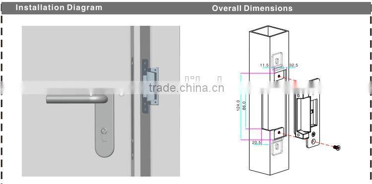 Stainless Steel ANSI Heavy Duty 12V Electric Strike Lock for Access Control System Electric Lock