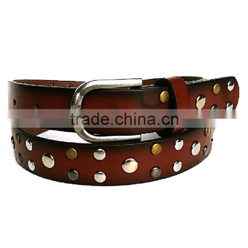 Cool Lightning Design Stud Center Bar Buckle Black Cowgirl Studded Belt