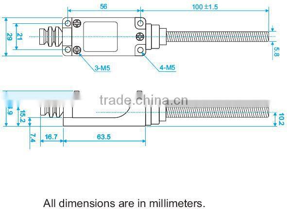 Limit Switch with Coil Spring Lever
