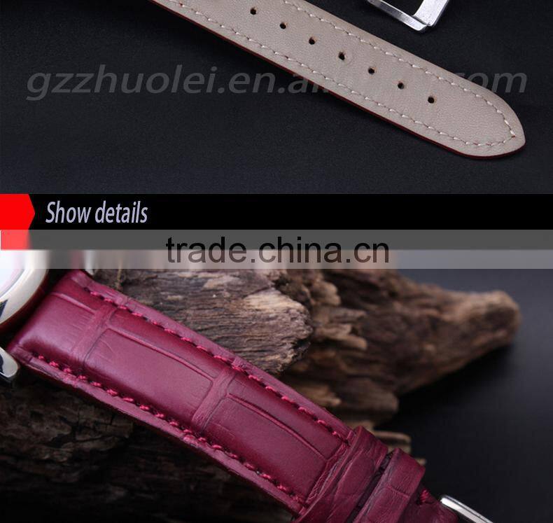 Hot fashion 18mm genuine alligator customized leather Watch strap wholesale