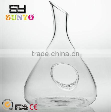 2015 new design Leadfree crystal high quality flower red Wine decanter set