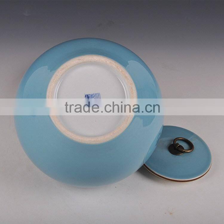 Food grade glazed jingdezhen ceramic storage jar for tea leave
