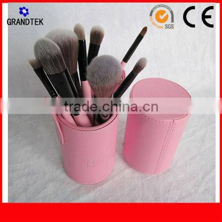 9pcs Shinny Black Makeup Brush Set with flower powder brush