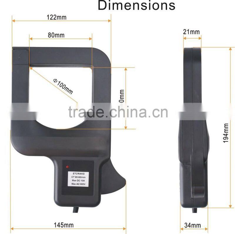 ETCR080D Large Caliber DC Clamp Current Sensor electrical instrument